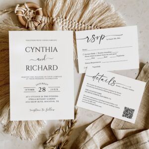 Simple Minimalist Wedding RSVP Card – Handwritten Script Style for Elegant Invitations