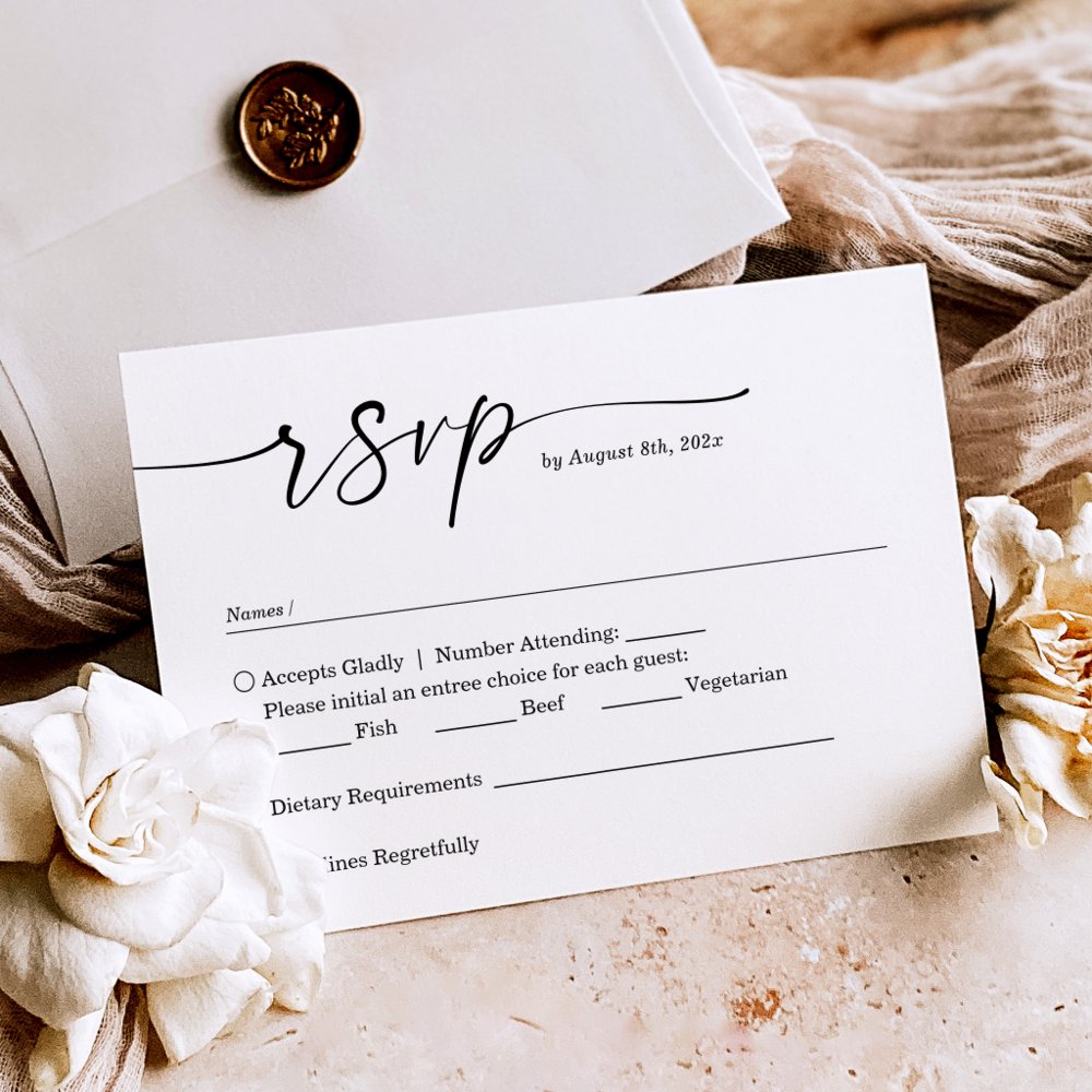 Simple Minimalist Wedding RSVP Card – Handwritten Script Style for Elegant Invitations - Image 3