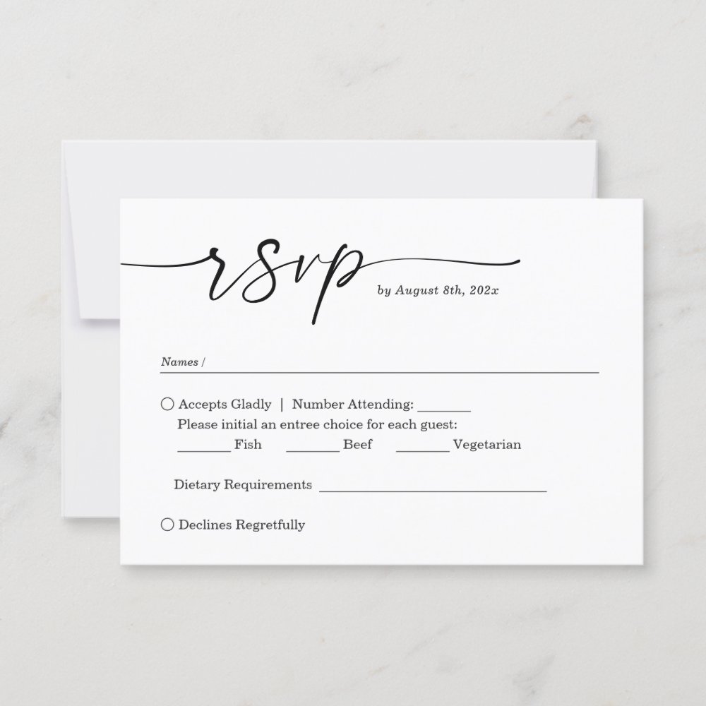 Simple Minimalist Wedding RSVP Card – Handwritten Script Style for Elegant Invitations - Image 2