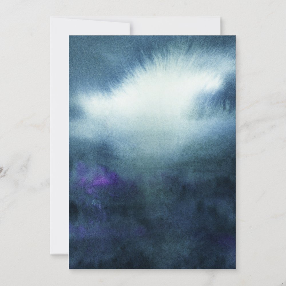 Surprise Birthday Party Invitation – Navy Blue Watercolor Adult Birthday Invite with Elegant Design - Image 3